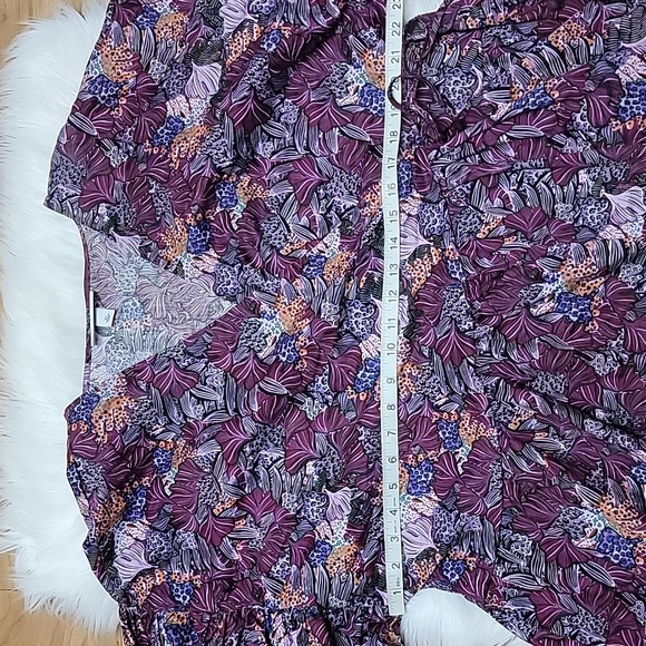 📌FINAL SALE |NWOT | Kika Vargas x T Purple Coral Reef Wrap Peplum Blouse - Picture 9 of 11